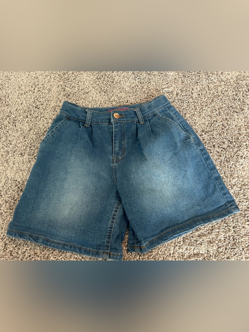 beautees Girls' Blue Denim Shorts